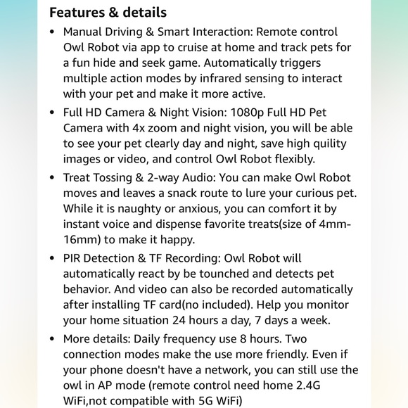 Skymee Owl Robot Camera Treat Dispenser - Picture 12 of 12